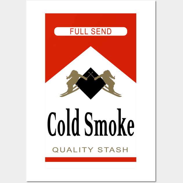 Red Cold Smoke Funny Brand Parody Ski Humor Wall Art by Apres Designs